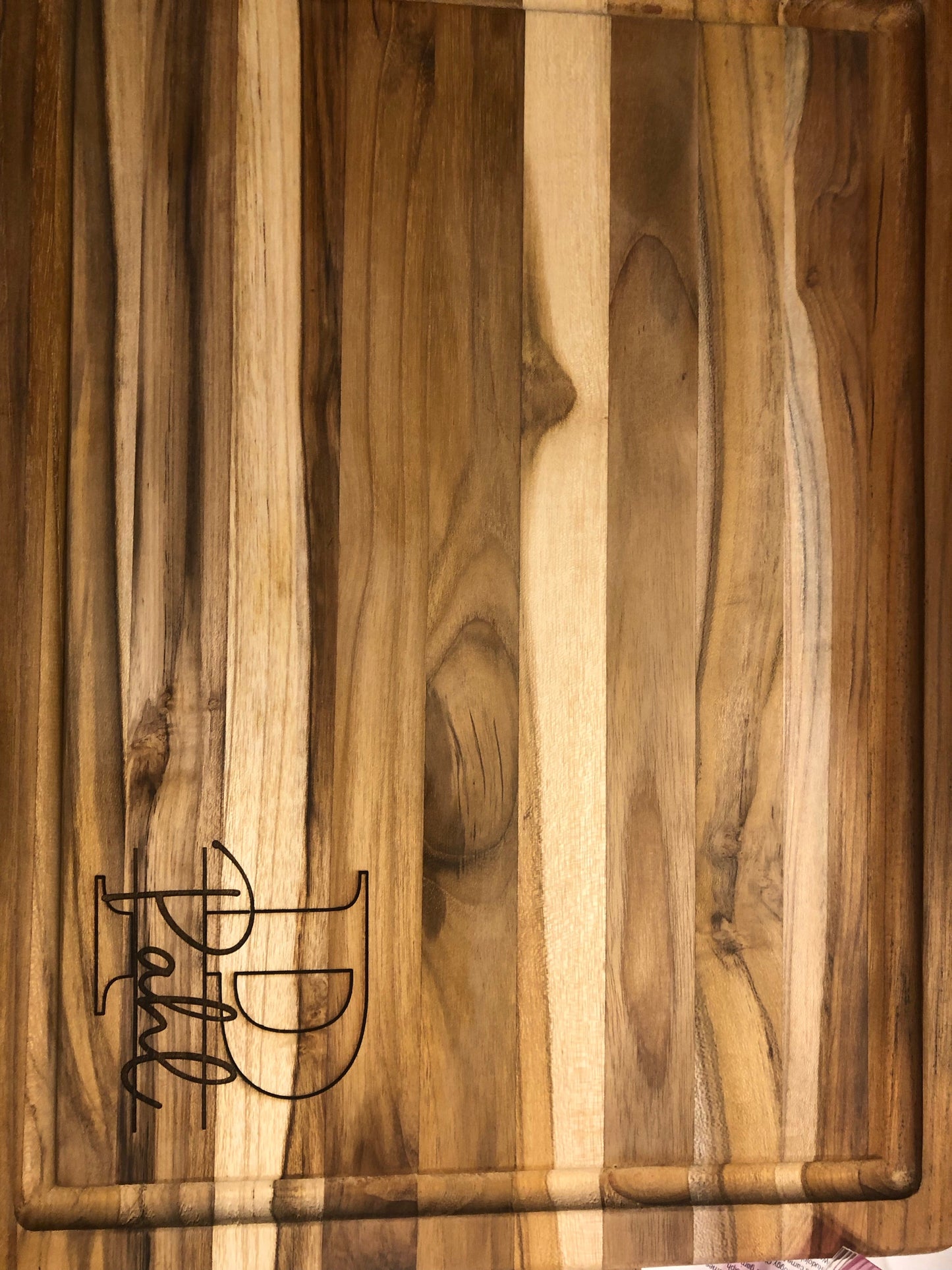 Small Engraved Teak Charcuterie Board