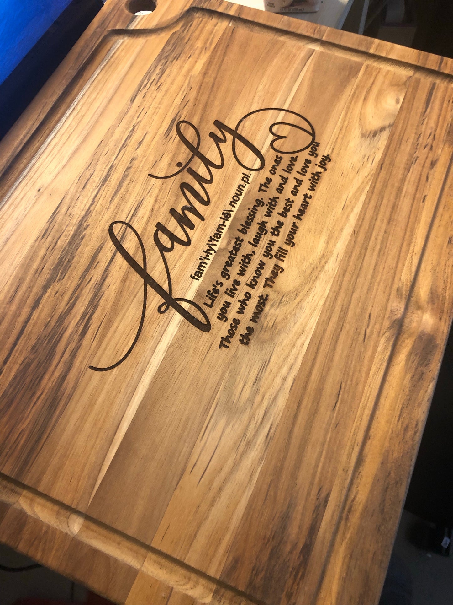 Small Engraved Teak Charcuterie Board