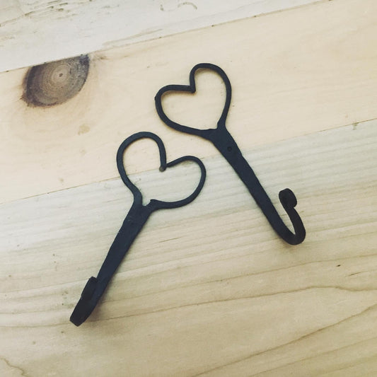 Hand Forged Heart Hooks